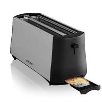 Cloer Toaster 3710 Broodrooster met dubbele lange sleuf Met geïntegreerde broodopzet Zwart, Zilver - thumbnail