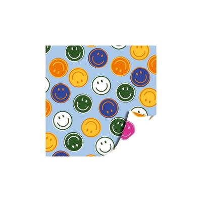 Kassaplan Toonbankrol 50cm 100m smileys roze/blauw