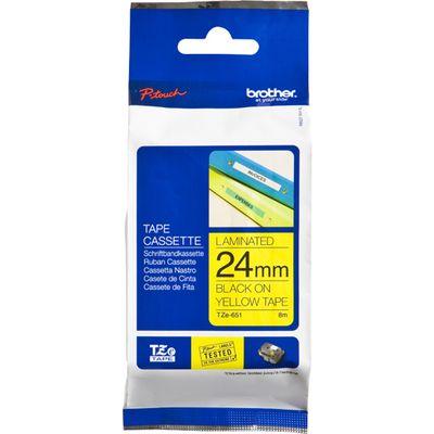 Brother TZe tape voor P-Touch 24 mm, zwart op geel