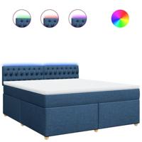 Boxspring met matras stof blauw 180x200 cm - thumbnail
