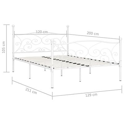 Bedframe met lattenbodem metaal wit 120x200 cm Bedframe met lattenbodem metaal wit 120x200 cm