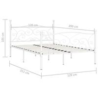 Bedframe met lattenbodem metaal wit 120x200 cm - thumbnail