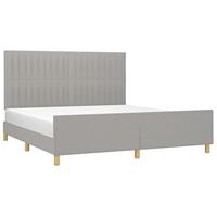 Bedframe zonder matras stof lichtgrijs 160x200 cm - thumbnail