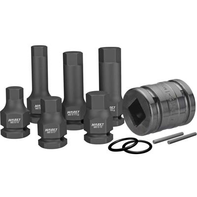 HAZET Krachtdopsleutelbitset 985S/11 · 1/2 inch (12,5 mm) vierkant hol · Binnen-zeskant-profiel · 11-delig · 14 · 17 · 19