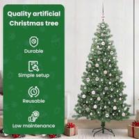 VidaXL Kerstboom met 300 led met standaard groen 240 cm pvc - thumbnail