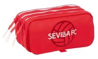 Pennenetui met 3 vakken Sevilla Fútbol Club Rood 21,5 x 10 x 8 cm - thumbnail