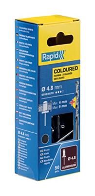 Rapid Blindklinknagels Donker Grijs | Ø4,8 x 12 mm | Incl. Boor | 50 Stuks - 5001470