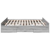 Bedframe met lades bewerkt hout grijs sonoma eiken 200x200 cm - thumbnail