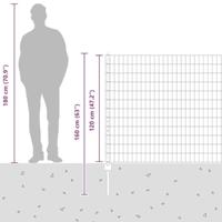 VidaXL Hek met paal grijs 1,2 x 10 m staal en pvc - thumbnail