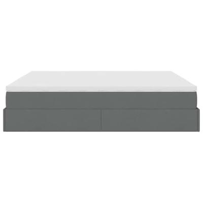 Ottoman bed met matrassen 200x200cm stof donkergrijs