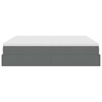 Ottoman bed met matrassen 200x200cm stof donkergrijs - thumbnail