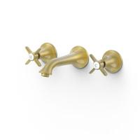 Wastafelmengkraan Tres Clasic Inbouw Kruisgreep Licht Gebogen Verouderd Brass - thumbnail