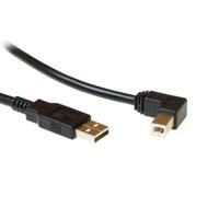 USB 2.0 printerkabel 1,8 meter USB A-B zwart haaks - thumbnail