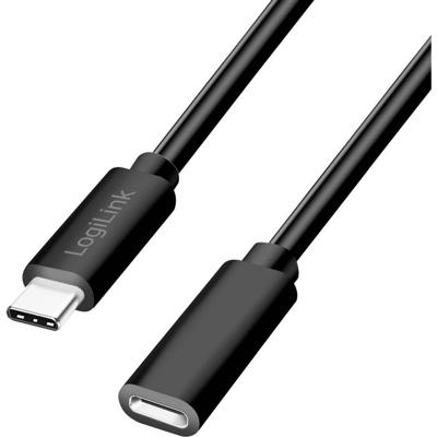 LogiLink CU0211 USB-C-kabel USB 2.0 USB-C stekker, USB-C bus 2.00 m Zwart