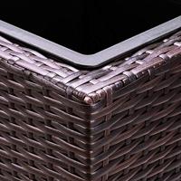 Polyrattan Bloembak 4 delig - Bruin - 95 x 27 x 60 cm - thumbnail