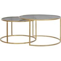 Light & Living Salontafel 'Duarte' Set van 2 stuks, kleur Goud/Smoke - thumbnail