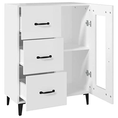 Dressoir 69,5x34x90 cm bewerkt hout wit Dressoir 69,5x34x90 cm bewerkt hout wit