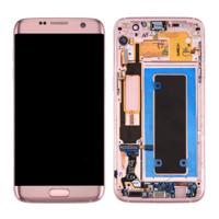 Originele LCD-scherm en Digitizer met Frame & opladen poort Board & Volume knop & Power Buttonfor voor Galaxy S7 Edge / G935F(Pink) - thumbnail