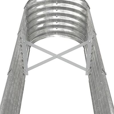 Plantenbak 260x40x36 cm gepoedercoat staal zilverkleurig