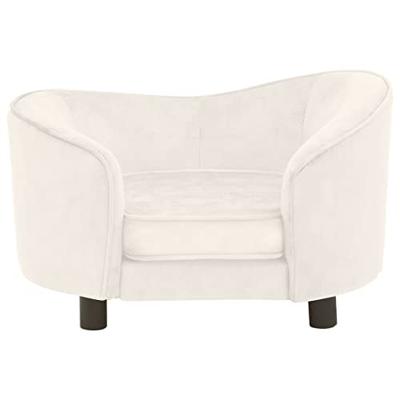 VidaXL Hondenbank 69x49x40 cm pluche crèmekleurig
