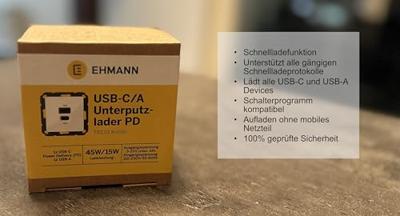 Ehmann 6460x0100 USB-laadbus Wit