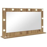 VidaXL Schmink spiegel rechthoekig artisan eiken 100 x 55 x 18 cm - thumbnail