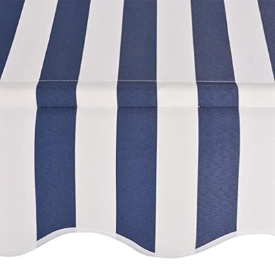 Luifel handmatig uittrekbaar 300 cm blauw en witte strepen