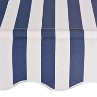 VidaXL Luifel handmatig uittrekbaar 350 cm blauw en witte strepen - thumbnail