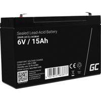 Green Cell Green Cell - Alarmsystem-Batterie - Bleisäure Loodaccu 6 V 15 Ah Loodvlies (AGM) (b x h x d) 151 x 100 x 94 mm Kabelschoen 6.35 mm Cyclusbestendig, - thumbnail
