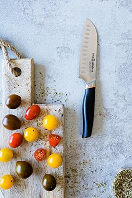 Santoku-mes BRA A198003 Zwart Grijs Roestvrij staal