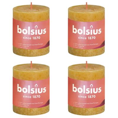 Bolsius rustiek stompkaars 80/68 honey yellow a4