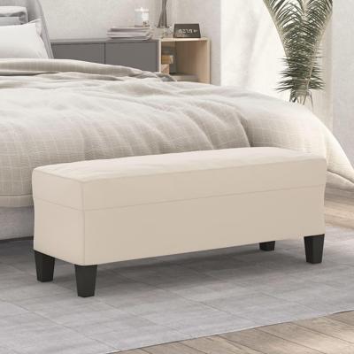 Bankje 100x35x41 cm microvezelstof crmekleurig