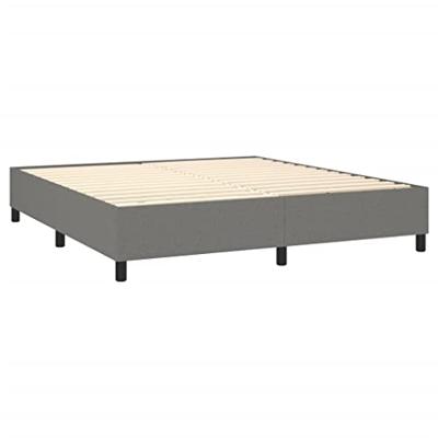 Boxspring bed stof donkergrijs 180x200 cm