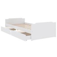 Bedframe met lades massief grenenhout wit 90x200 cm - thumbnail