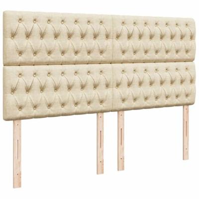 Boxspring met matras stof crèmekleurig 200x200 cm