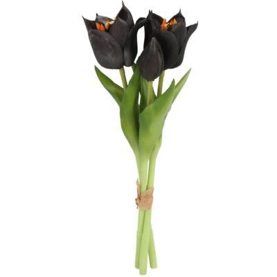 Countryfield kunstboeket tulip greigii zwart 30 cm | 24 stuks