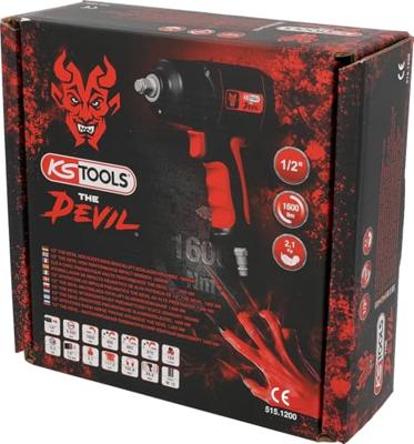 KS Tools KS TOOLS THE DEVIL - Schlagschrauber - 1/2 Zoll-Vierkantantrieb 515.1200 Pneumatische slagmoersleutel Gereedschapshouders: 1/2 (12.5 mm) Draaimoment
