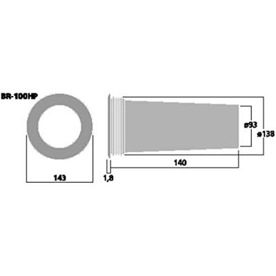 Monacor BR-100HP Bassreflexbuis 140 mm Binnendiameter:93 mm