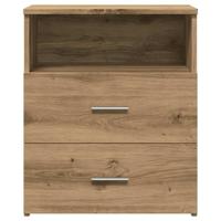Nachtkastjes 2 st 50x32x60cm bewerkt hout artisanaal eikenkleur - thumbnail