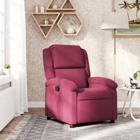 Fauteuil verstelbaar fluweel wijnrood - thumbnail