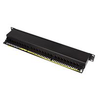 LogiLink NP0061 24 poorten Patchpaneel 483 mm (19) CAT 6A 1 HE Zwart - thumbnail
