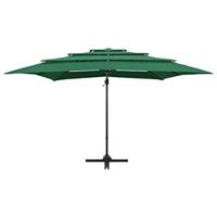 Parasol 4-laags met aluminium paal 250x250 cm groen - thumbnail