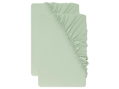 LIVARNO Set van 2 jersey hoeslakens 90-100 x 200 cm (Groen)