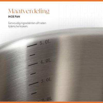 ELLE Gourmet Moderne Kookpan met Deksel - Ø 24 cm - RVS