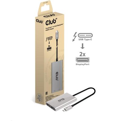 club3D Thunderbolt 3 Adapter [1x Thunderbolt 3-stekker (USB-C®) - 2x DisplayPort bus] CSV-1586 0.22 m