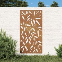 VidaXL Wanddecoratie tuin bamboebladontwerp 105x55 cm cortenstaal - thumbnail