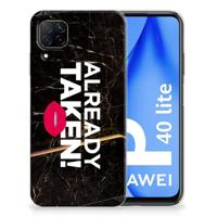 Huawei P40 Lite | Siliconen hoesje | met naam Already Taken Black - thumbnail
