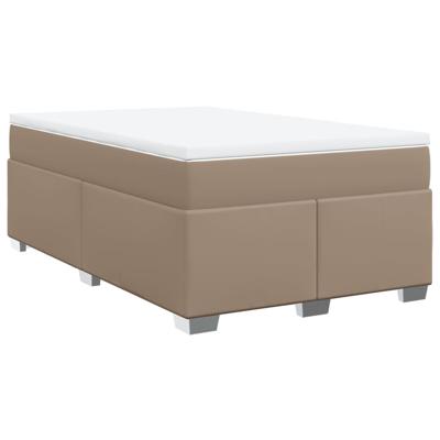 Boxspring met matras kunstleer cappuccinokleurig 120x190 cm