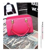 Casual PU schoudertas dames handtas messengertas (Rose rood) - thumbnail