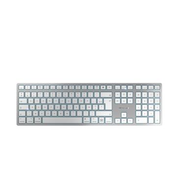 CHERRY KW 9100 SLIM FOR MAC toetsenbord Universeel USB + Bluetooth AZERTY Frans Zilver